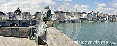 Basel Mittlere BrÃ¼cke Editorial Stock Photo