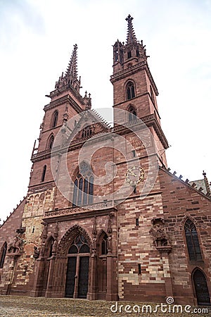 Basel Munster cathedral in Basel Stock Photo