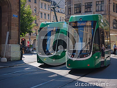 Basel, Switzerland - July 8 2022: public transport in the city Editorial Stock Photo