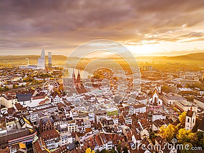 Basel, Switzerland Sunrise Editorial Stock Photo