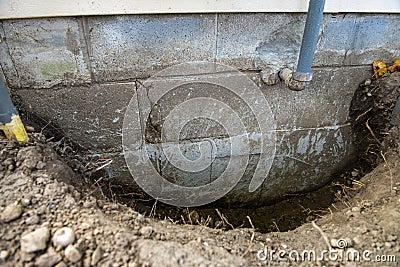 Basement Foundation Crack, Water Leak, Seepage Stock Photo