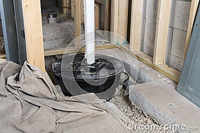Basement Sump Pump Crock Home Improvement Stock Photo