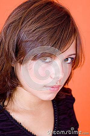 Bashful Young Woman Stock Photo