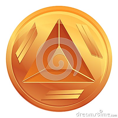 Basic attention token cryptocurrency icon, cartoon style Vector Illustration