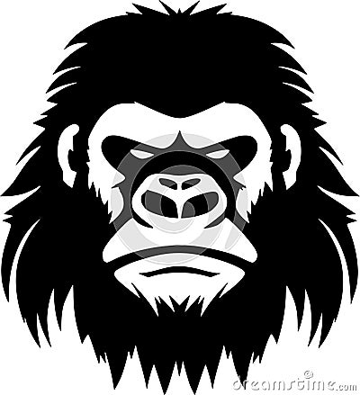 Gorilla - black and white isolated icon - vector illustration Vector Illustration