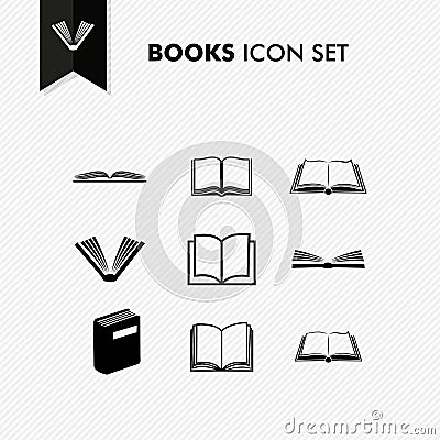 Basic Books icon set isolated Vector Illustration