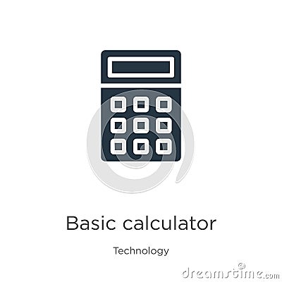 Basic calculator icon vector. Trendy flat basic calculator icon from technology collection isolated on white background. Vector Vector Illustration