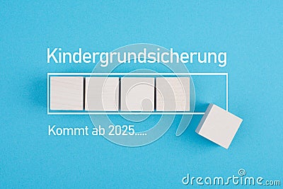 Basic child benefit, coming in 2025, german language, new payment regulation for family in Germany, social issue Stock Photo