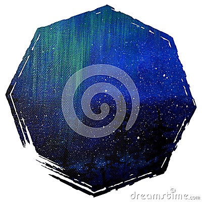 Space geometry background. Space illustration in figure. Template for cards and posters. Cosmic picture. Cartoon Illustration