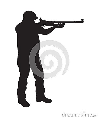 Shooter standing Position Vector Illustration