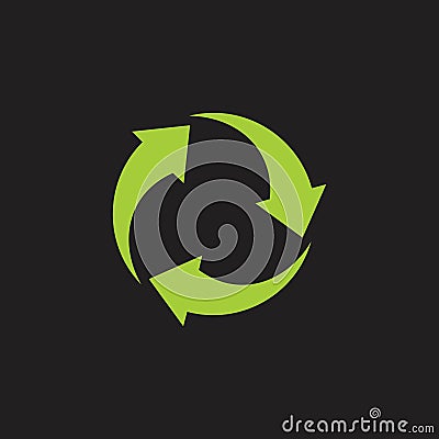 Circle arrows green rotation geometric logo vector Vector Illustration