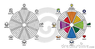 Wheel of life, Diagram icon , vector illustration, line color vector illustration Vector Illustration