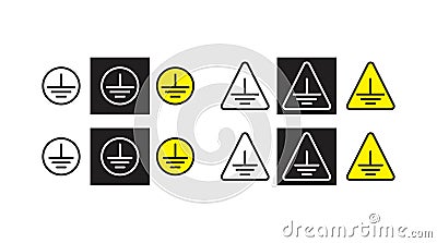 Protective Earth Ground icon , vector illustration Vector Illustration