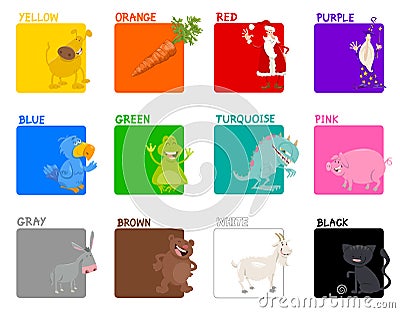 Basic colors educational set Vector Illustration