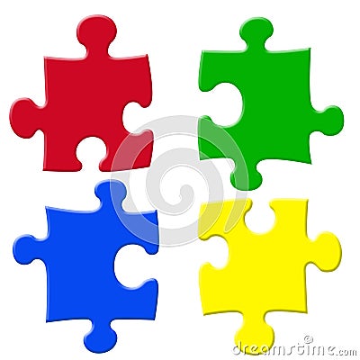 Basic colors puzzels Stock Photo