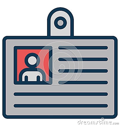 Basic Employee card Isolated Vector Icon that can be easily modified or edit RGB Vector Illustration