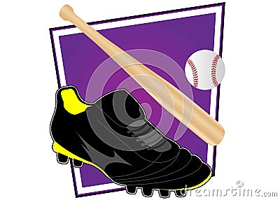 Basic equipment for baseball game. Vector Illustration