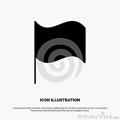 Basic, Flag, Ui solid Glyph Icon vector Vector Illustration