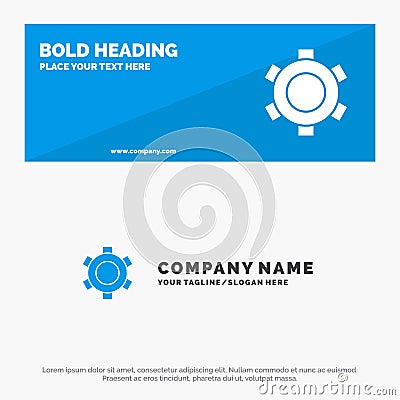 Basic, Gear, Setting, Ui SOlid Icon Website Banner and Business Logo Template Vector Illustration