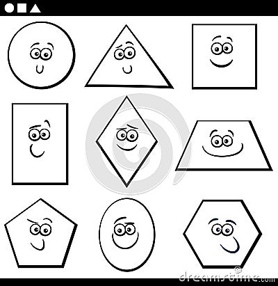 Basic Geometric Shapes for coloring Vector Illustration