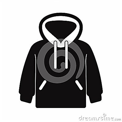 Minimalistic Hoodie Icon In Monochrome Black And White Stock Photo