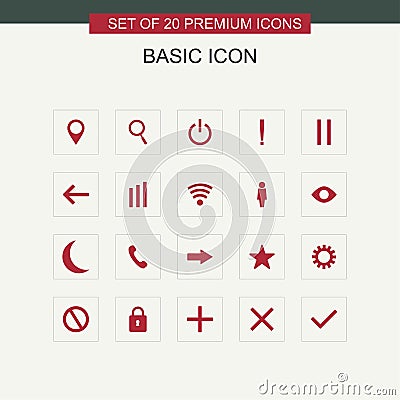 Basic icons set vector Vector Illustration