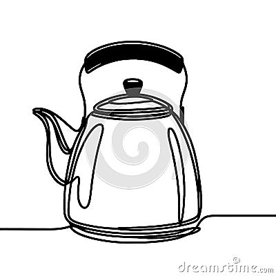 A basic illustration featuring a kettle on a plain white backdrop. Cartoon Illustration