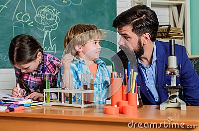 Basic knowledge. Study hard. Measurable outcomes. Child care and development. Critical thinking and problem solving Stock Photo