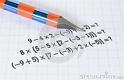 Basic math operations Stock Photo