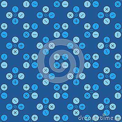 Basic Math Symbols vector Mathematics colored seamless pattern Stock Photo