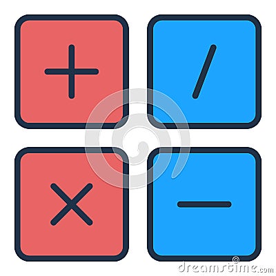 Basic Math Symbols vector Mathematics concept colored icon Stock Photo