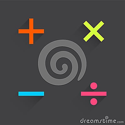 Basic Mathematical symbols Vector Illustration