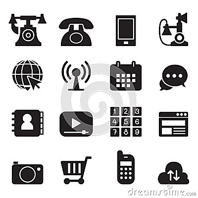 Basic Phone icon set Stock Photo