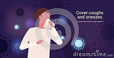 Basic protective measures against coronavirus protect yourself cover cover coughs and sneezes Vector Illustration