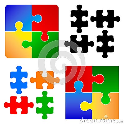 basic Puzzle pieces Vector Illustration