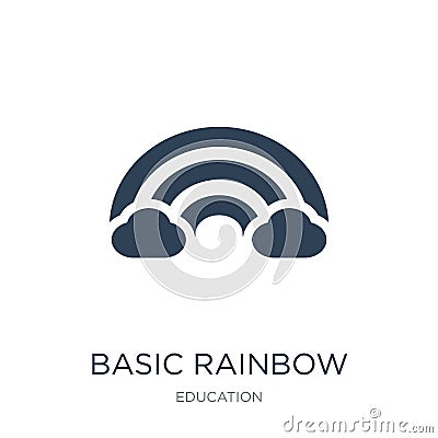 basic rainbow icon in trendy design style. basic rainbow icon isolated on white background. basic rainbow vector icon simple and Vector Illustration