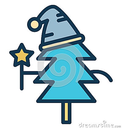 Hat on tree, cap on tree Isolated Vector Icon that can be easily modified or edit in any style Hat on tree, cap on tree Isolated Vector Illustration