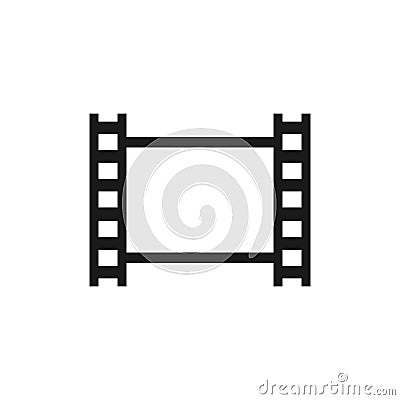 Black isolated filmstrip vector. Photographic film tape blanck icon. Vector Illustration