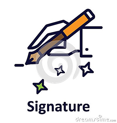 Signature Isolated Vector icon that can easily modified or edit. Vector Illustration