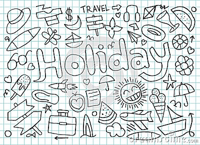 Set of Holiday doodles - Vector Vector Illustration