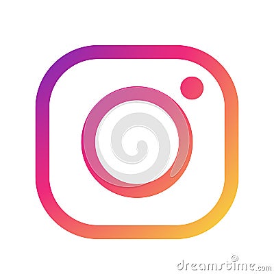 New Instagram camera logo icon vector with modern gradient design illustrations on white background Cartoon Illustration