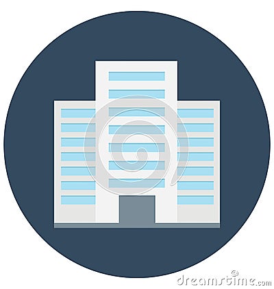 Commercial Building Color Vector icon which can be easily modified or edit Vector Illustration