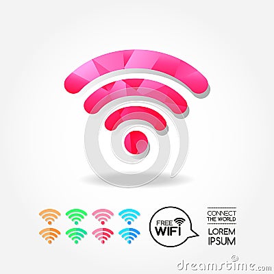 Colorful wireless cover the world pink concept Vector Illustration