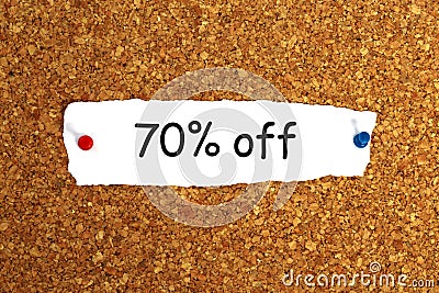 70% off sign Stock Photo