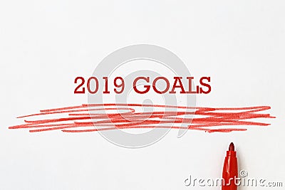 2019 goals heading Stock Photo