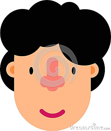 Young guy looking stright and smilling face flat deaign Vector Illustration