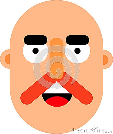 Middle age man face flat deaign Vector Illustration