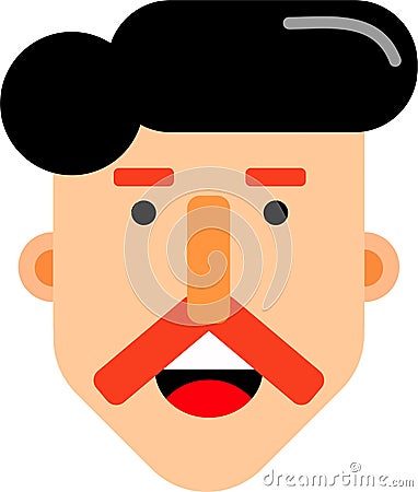 Middle age man smilling face flat deaign Vector Illustration