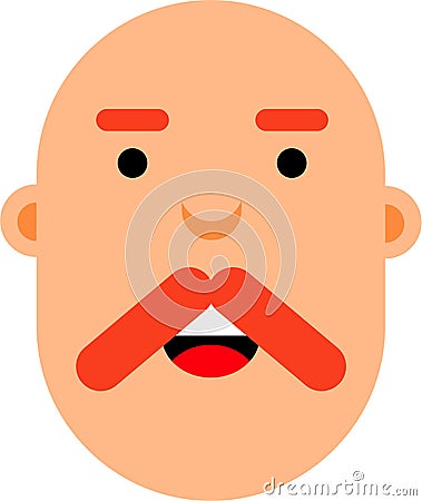 Middle age man face flat deaign Vector Illustration