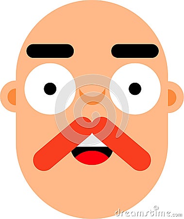 Middle age man smilling face flat deaign Vector Illustration